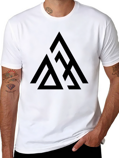Geometric Triangle Graphic Tee - Black