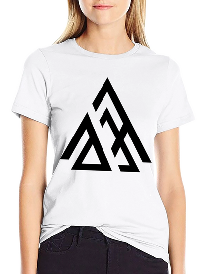 Geometric Triangle Graphic Tee - Black