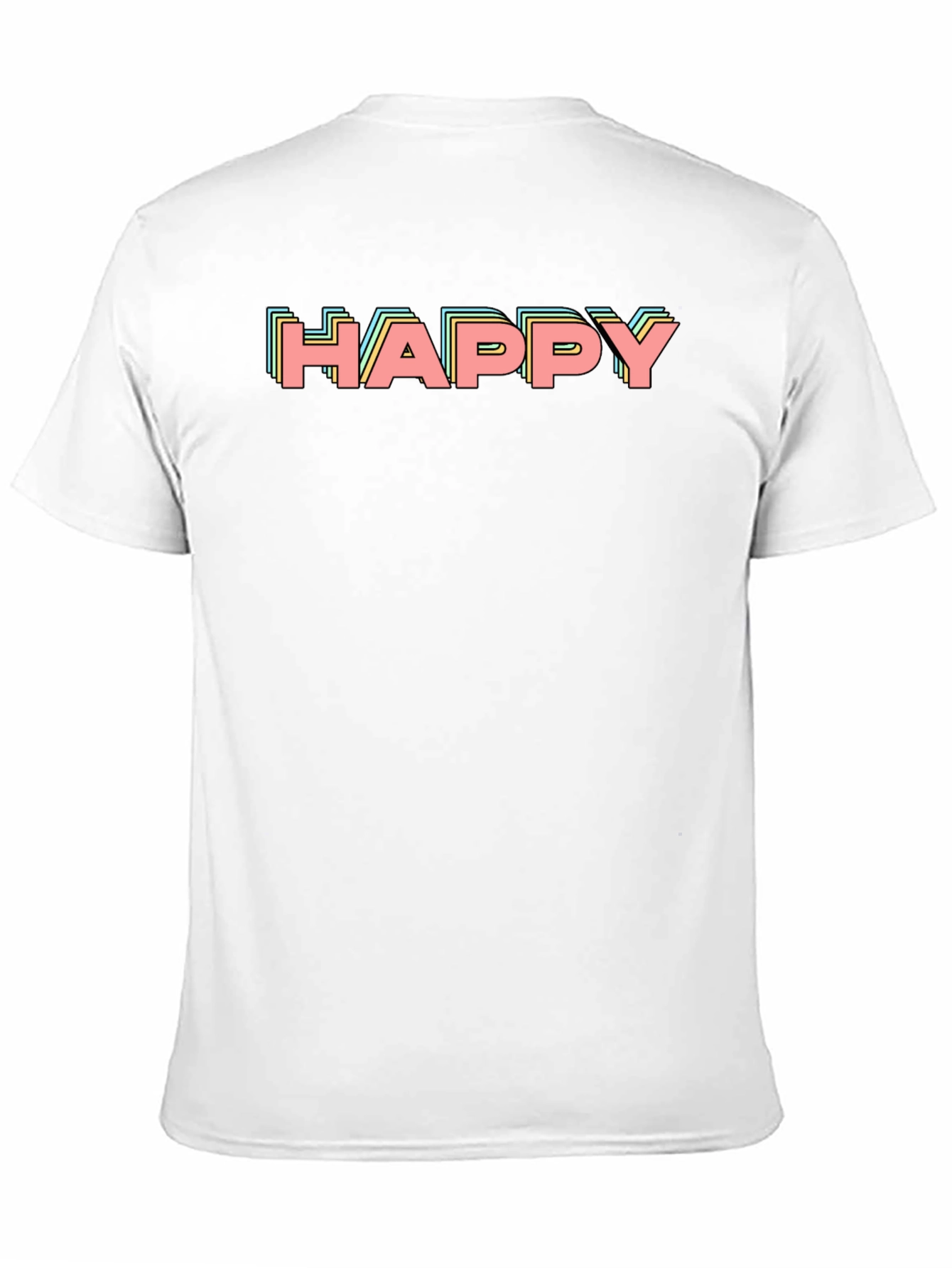 Happy Retro Graphic Print Black T-Shirt