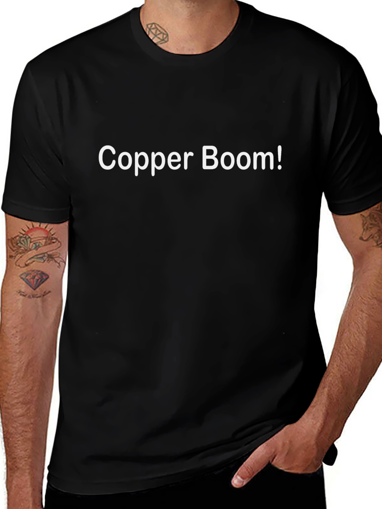 Copper Boom! Graphic T-Shirt - Trendy Crew Neck Tee