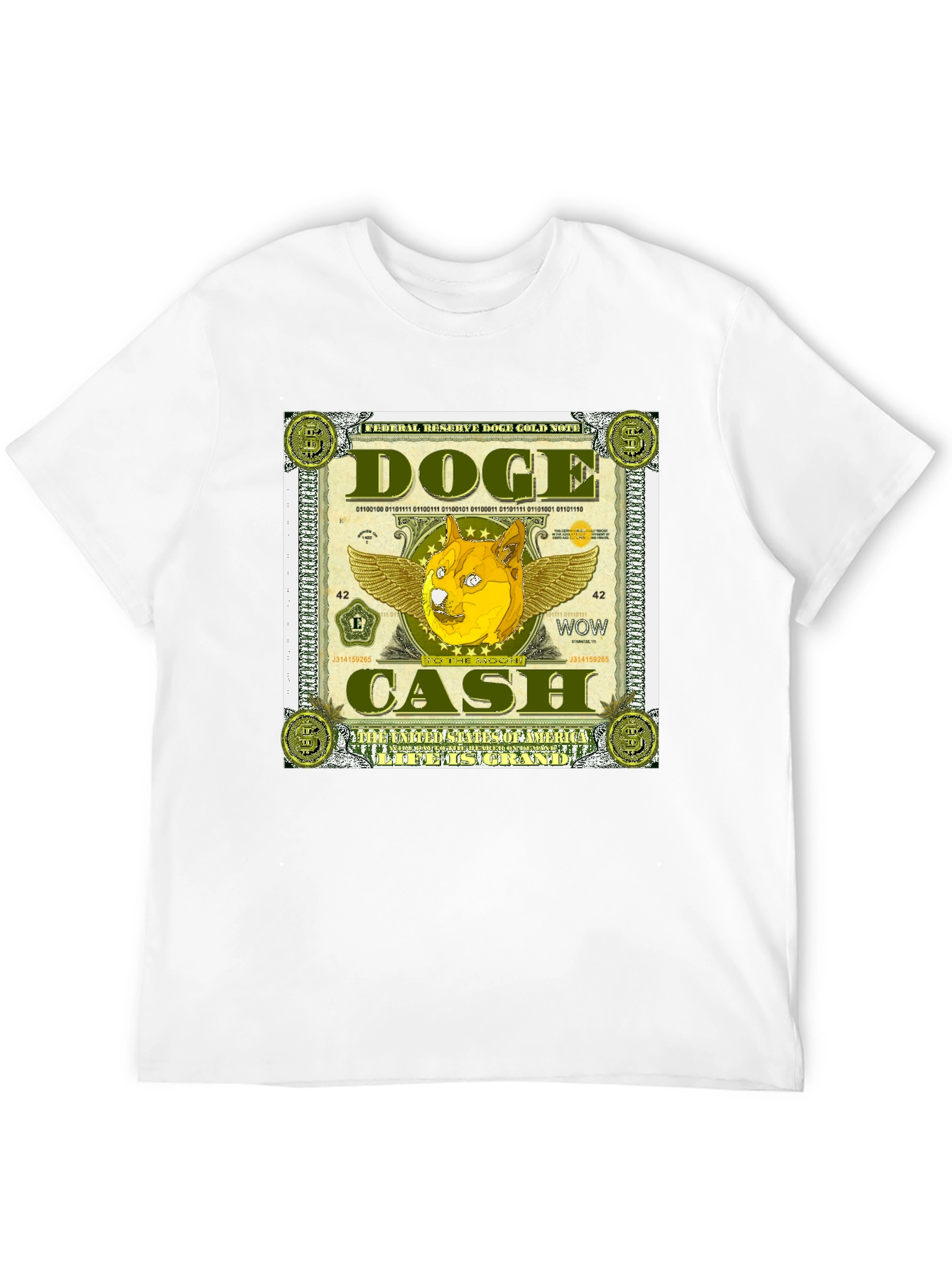 Doge Cash Graphic Tee - Crypto Meme Shirt