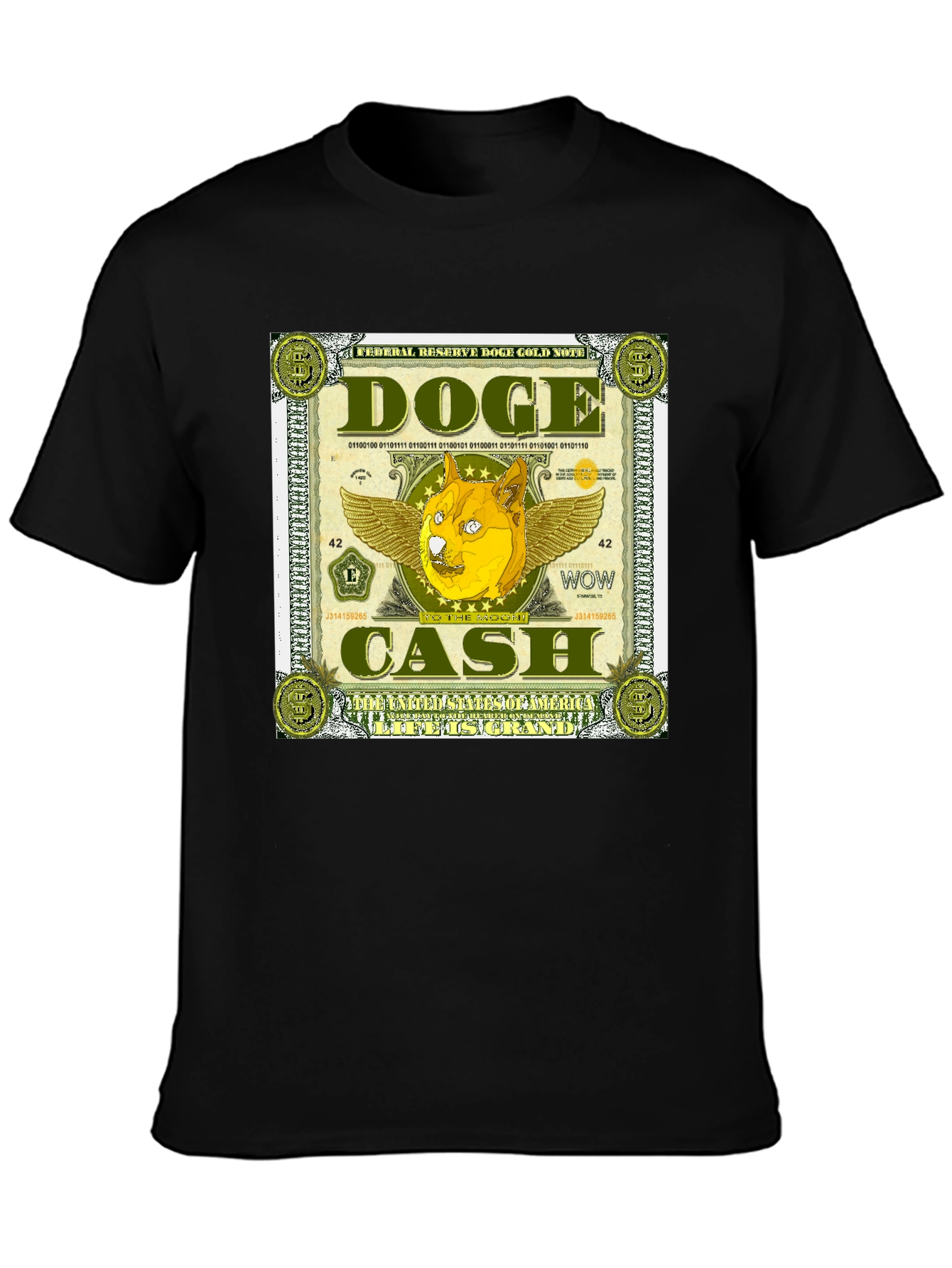 Doge Cash Graphic Tee - Crypto Meme Shirt