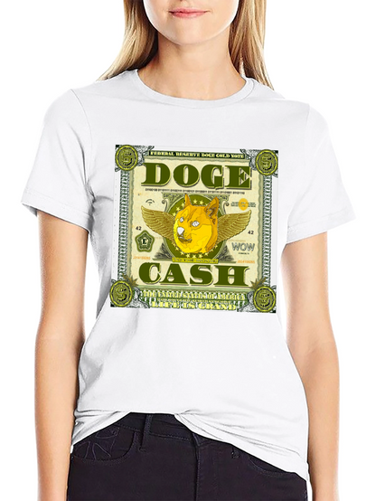 Doge Cash Graphic Tee - Crypto Meme Shirt