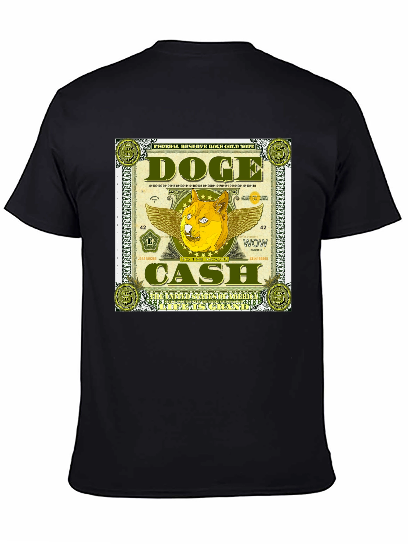 Doge Cash Graphic Tee - Crypto Meme Shirt