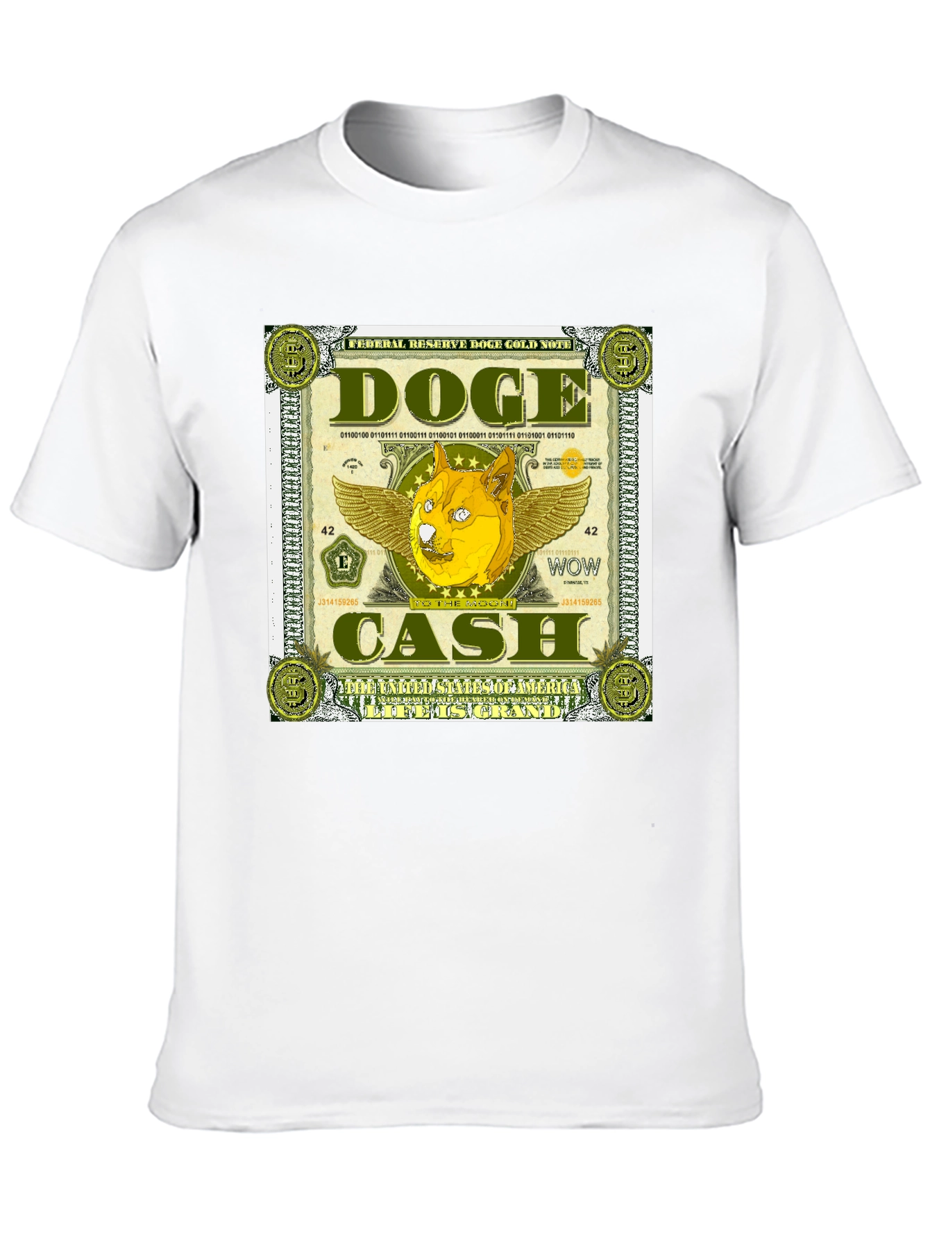 Doge Cash Graphic Tee - Crypto Meme Shirt