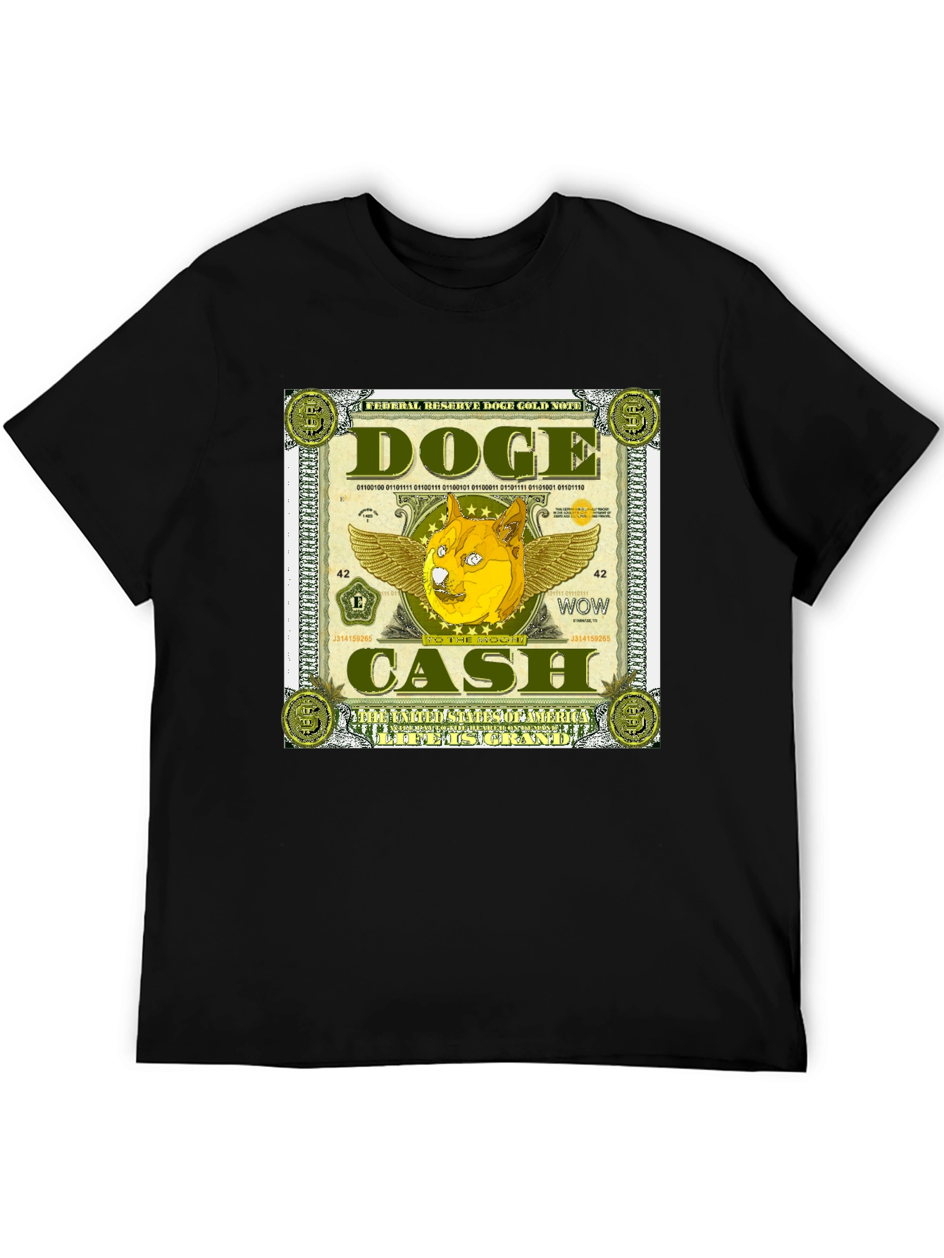 Doge Cash Graphic Tee - Crypto Meme Shirt
