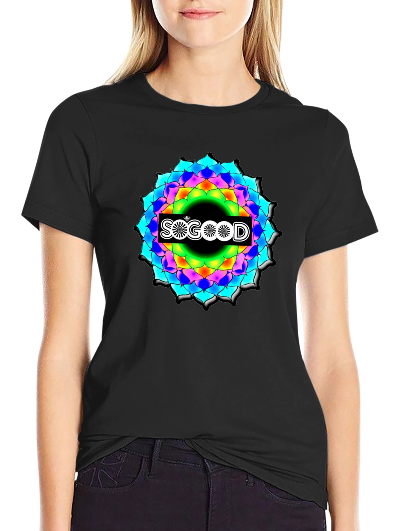 So Good Mandala Black Graphic Tee