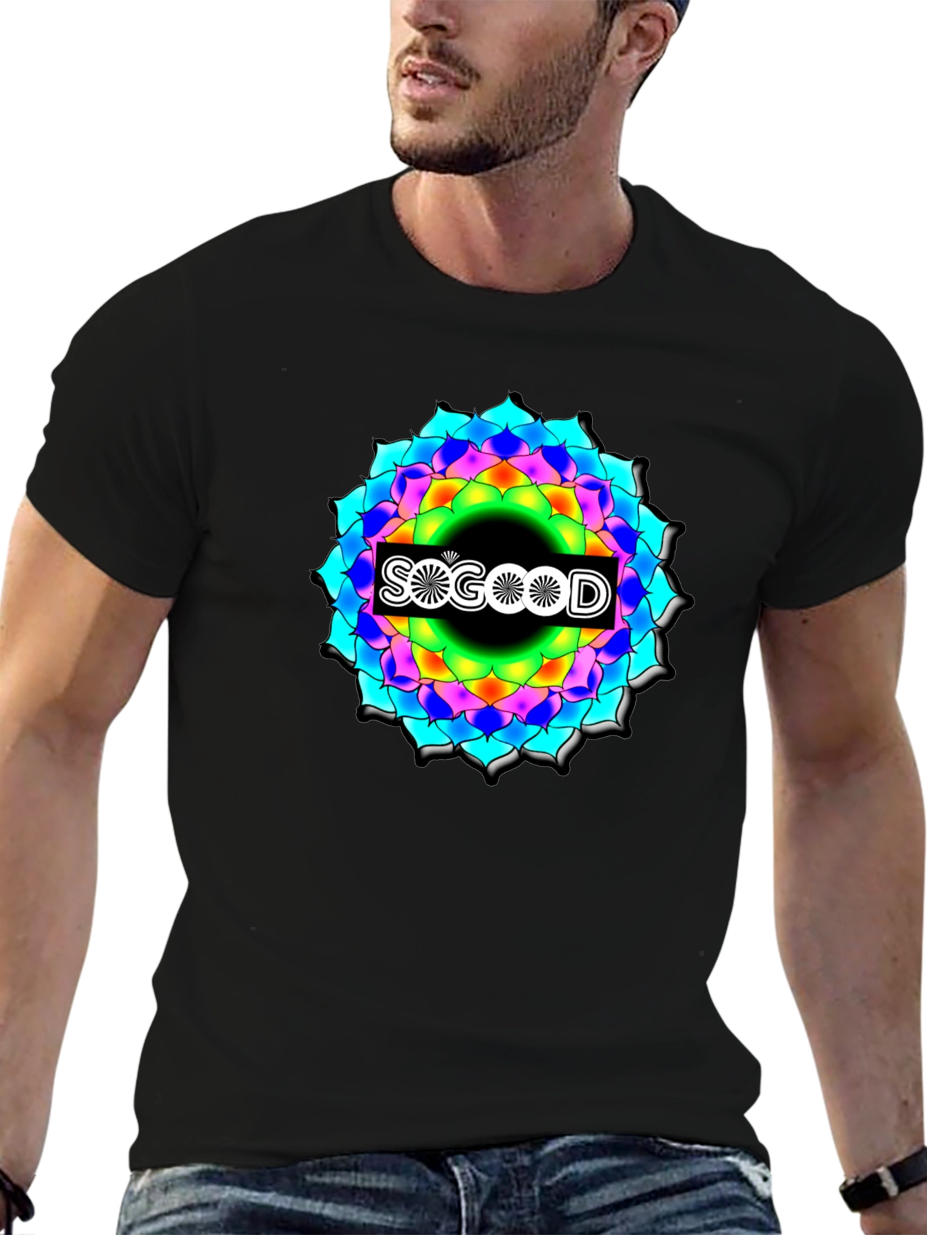 So Good Mandala Black Graphic Tee