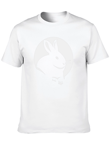 Black T-Shirt with Rabbit Graphic