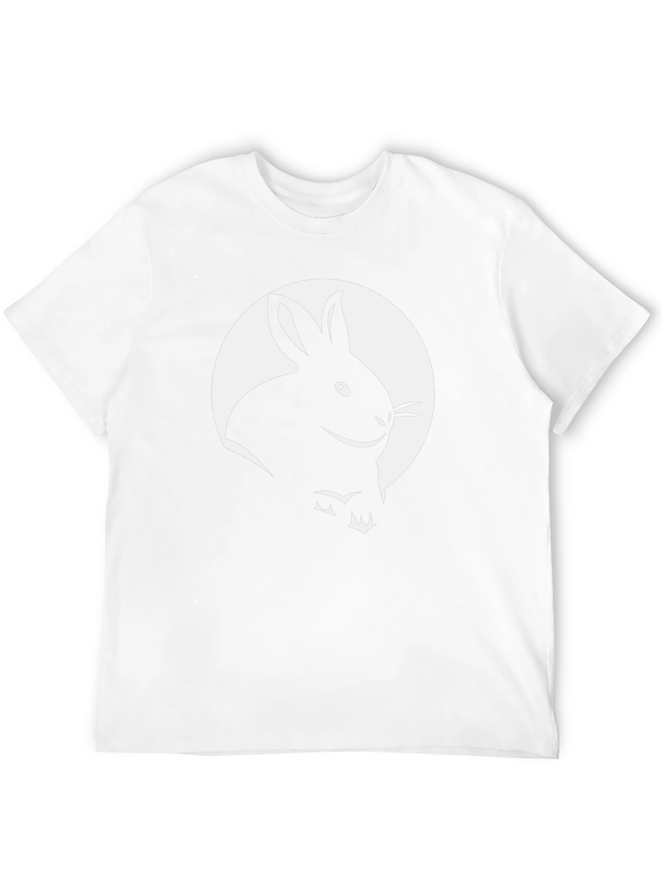 Black T-Shirt with Rabbit Graphic