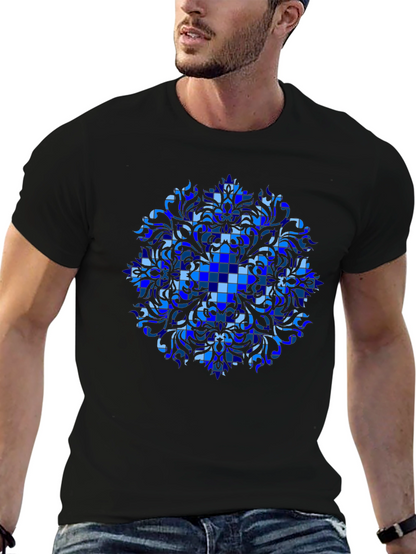 Blue Mosaic Mandala Graphic Tee