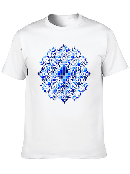 Blue Mosaic Mandala Graphic Tee