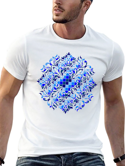 Blue Mosaic Mandala Graphic Tee