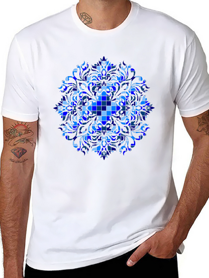 Blue Mosaic Mandala Graphic Tee