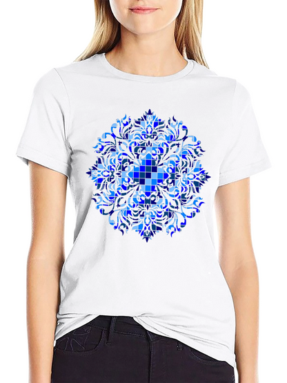 Blue Mosaic Mandala Graphic Tee