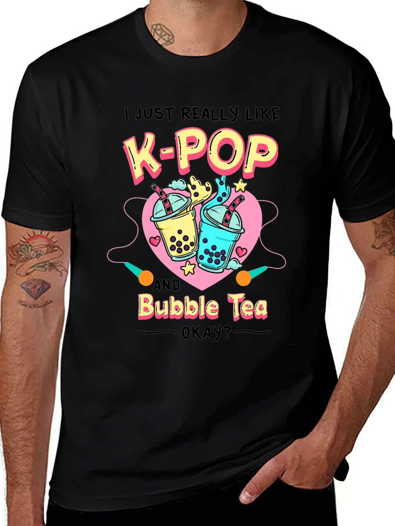 K-Pop & Bubble Tea Graphic T-Shirt