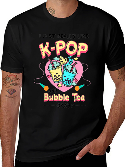 K-Pop & Bubble Tea Graphic T-Shirt