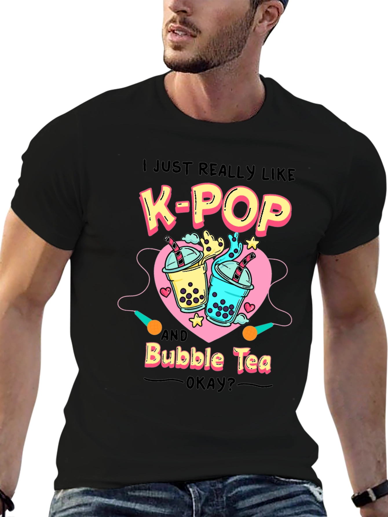K-Pop & Bubble Tea Graphic T-Shirt