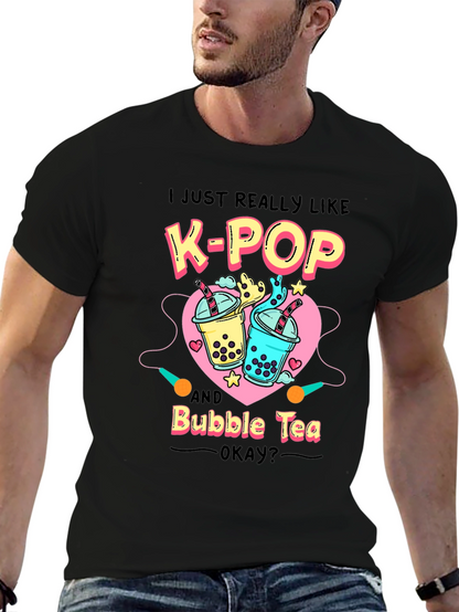 K-Pop & Bubble Tea Graphic T-Shirt