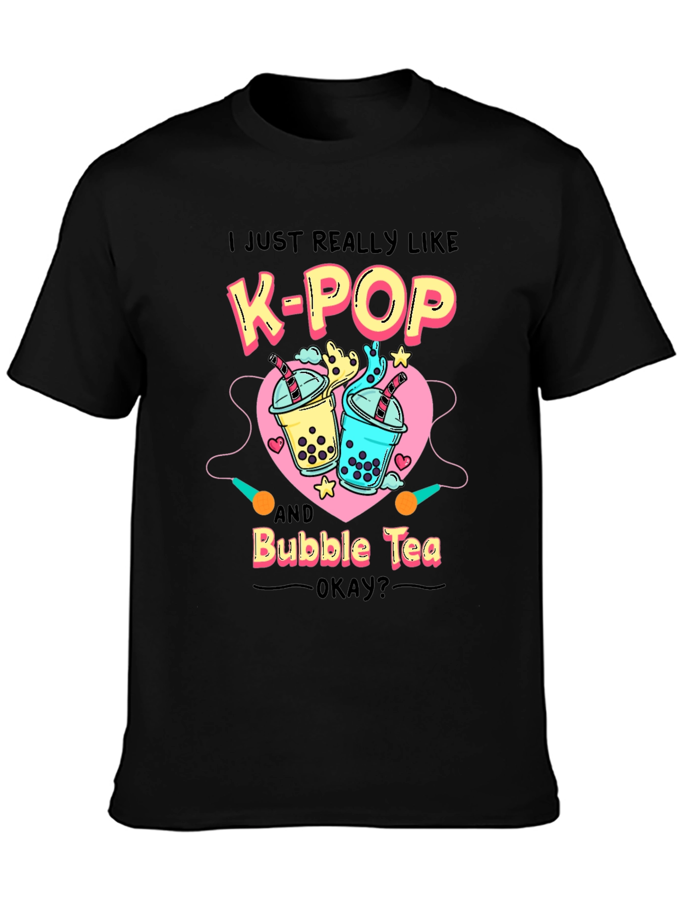 K-Pop & Bubble Tea Graphic T-Shirt