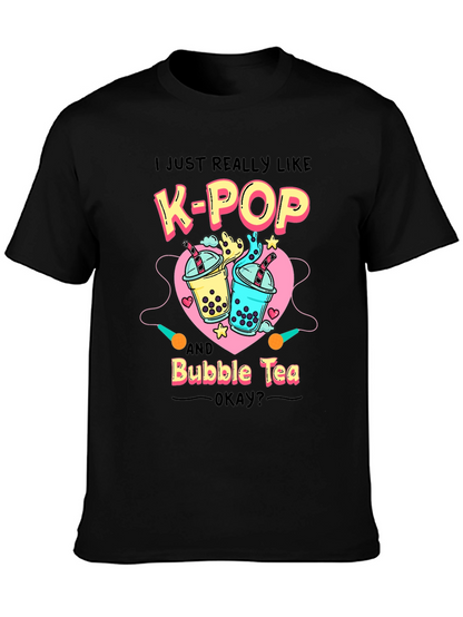 K-Pop & Bubble Tea Graphic T-Shirt