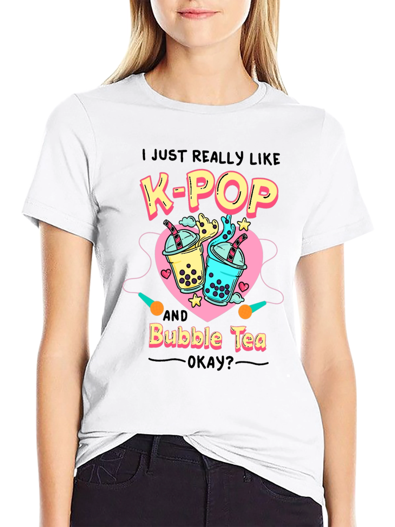 K-Pop & Bubble Tea Graphic T-Shirt
