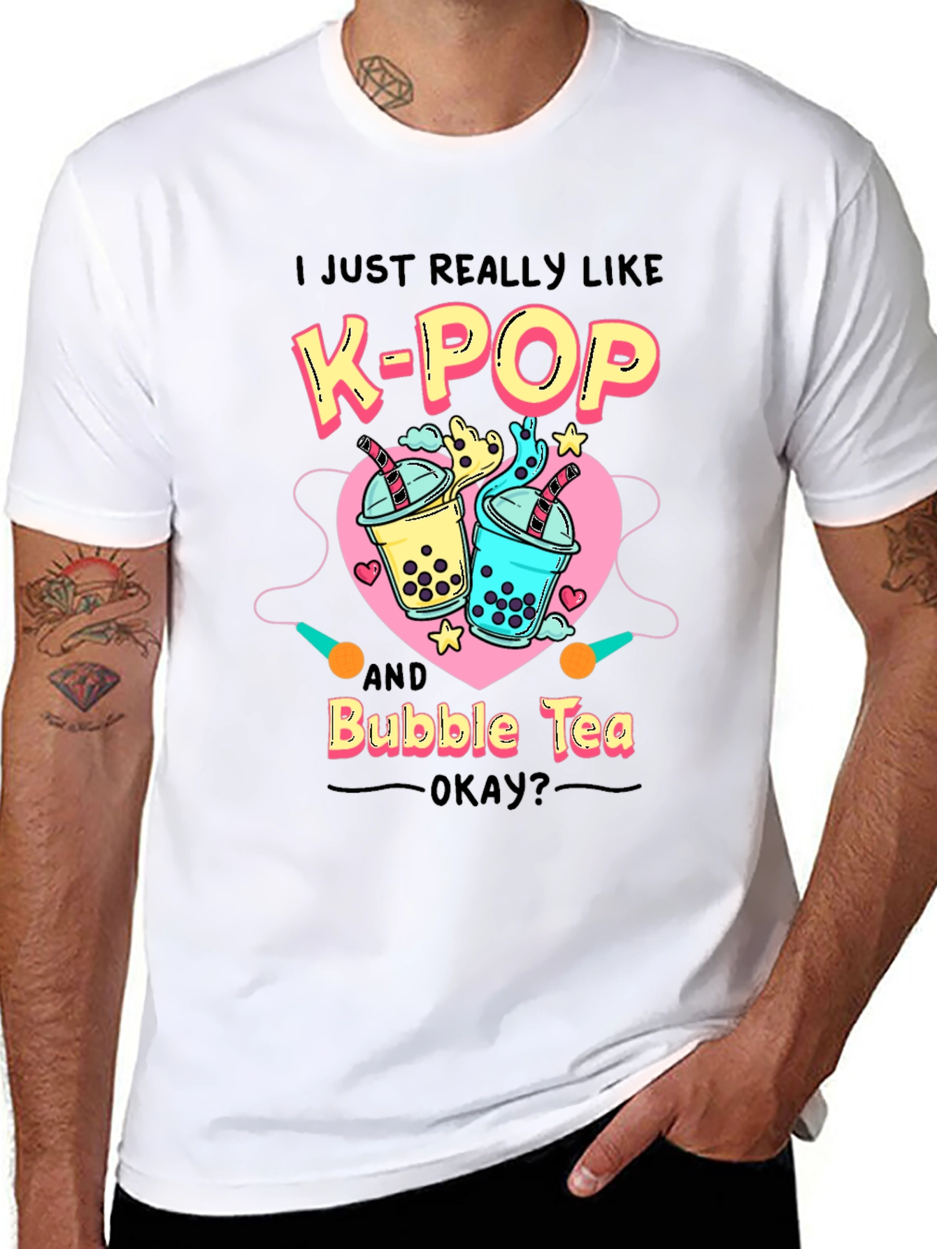 K-Pop & Bubble Tea Graphic T-Shirt