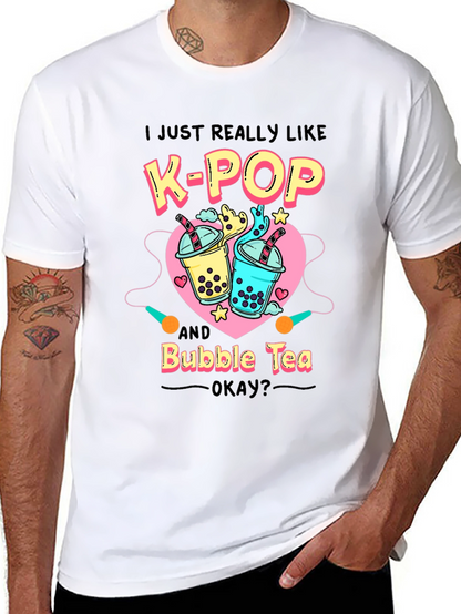 K-Pop & Bubble Tea Graphic T-Shirt