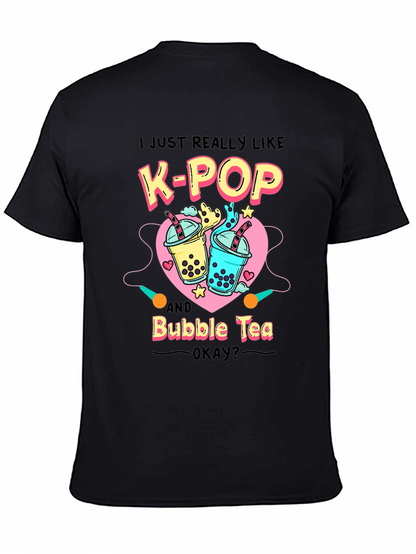 K-Pop & Bubble Tea Graphic T-Shirt