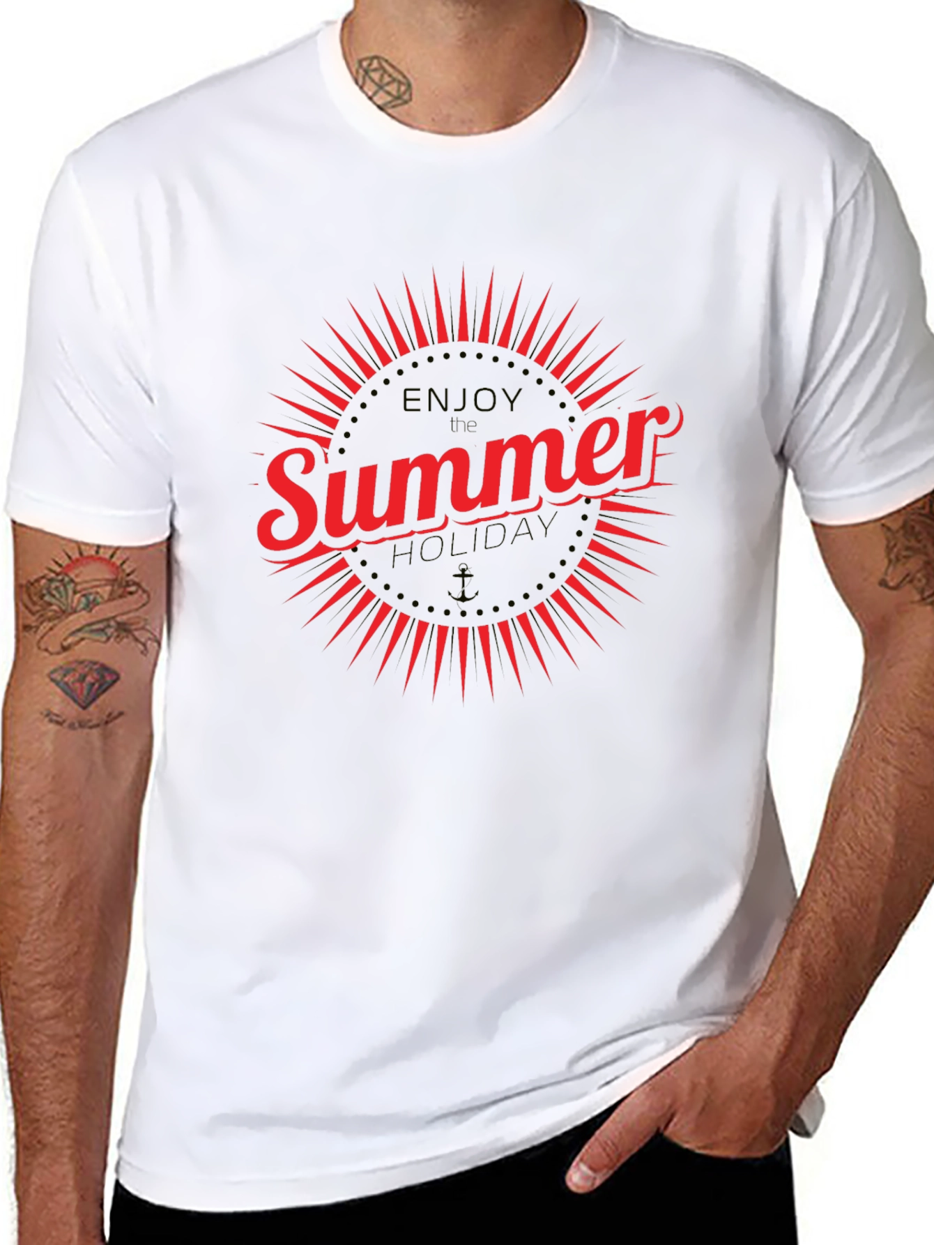 Summer Holiday Graphic T-Shirt - Black