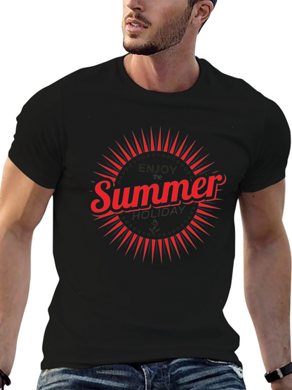 Summer Holiday Graphic T-Shirt - Black