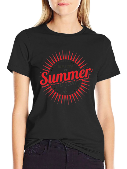 Summer Holiday Graphic T-Shirt - Black