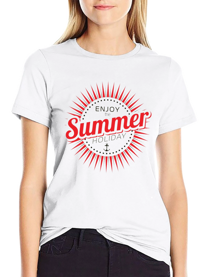 Summer Holiday Graphic T-Shirt - Black