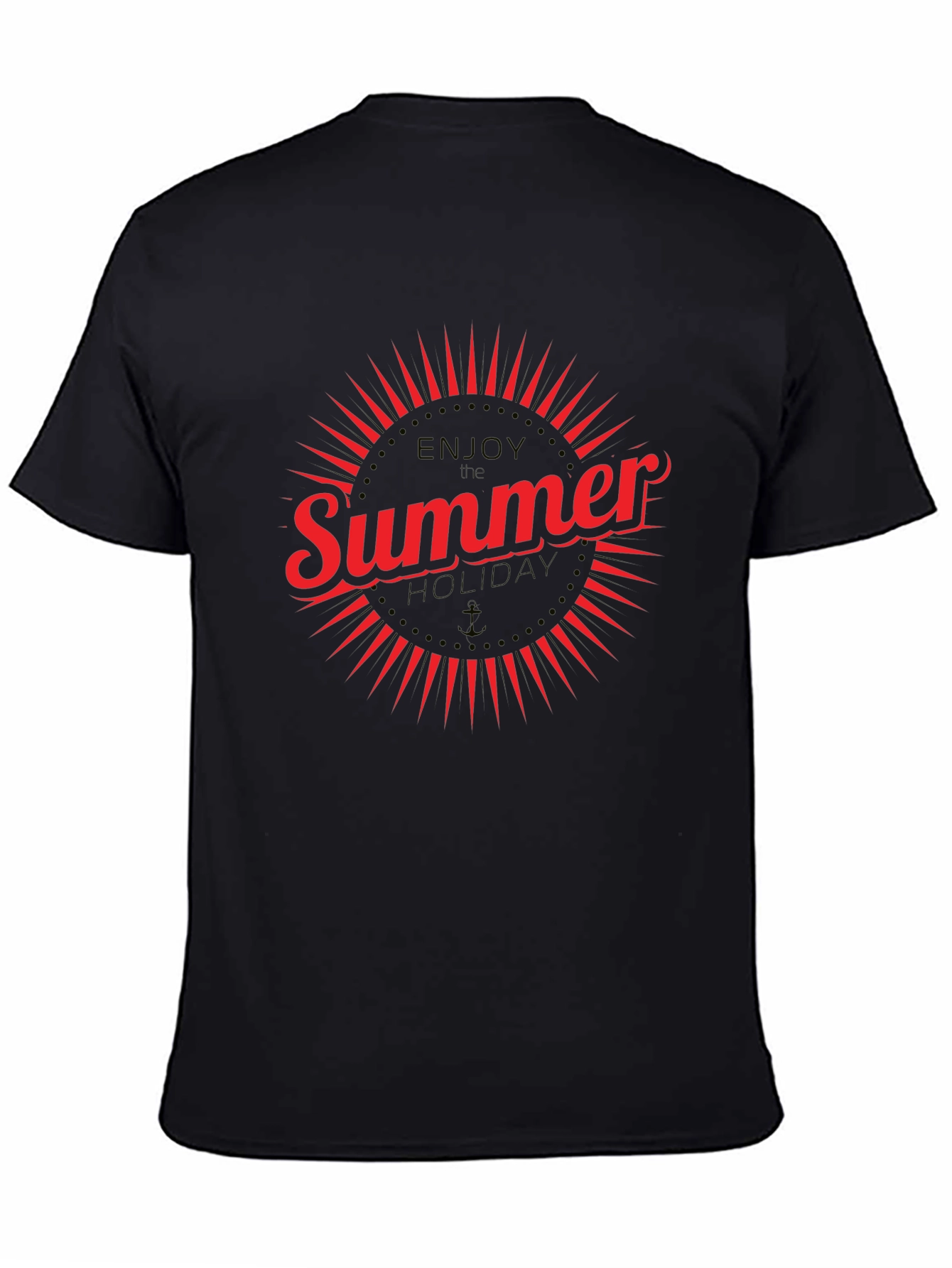 Summer Holiday Graphic T-Shirt - Black