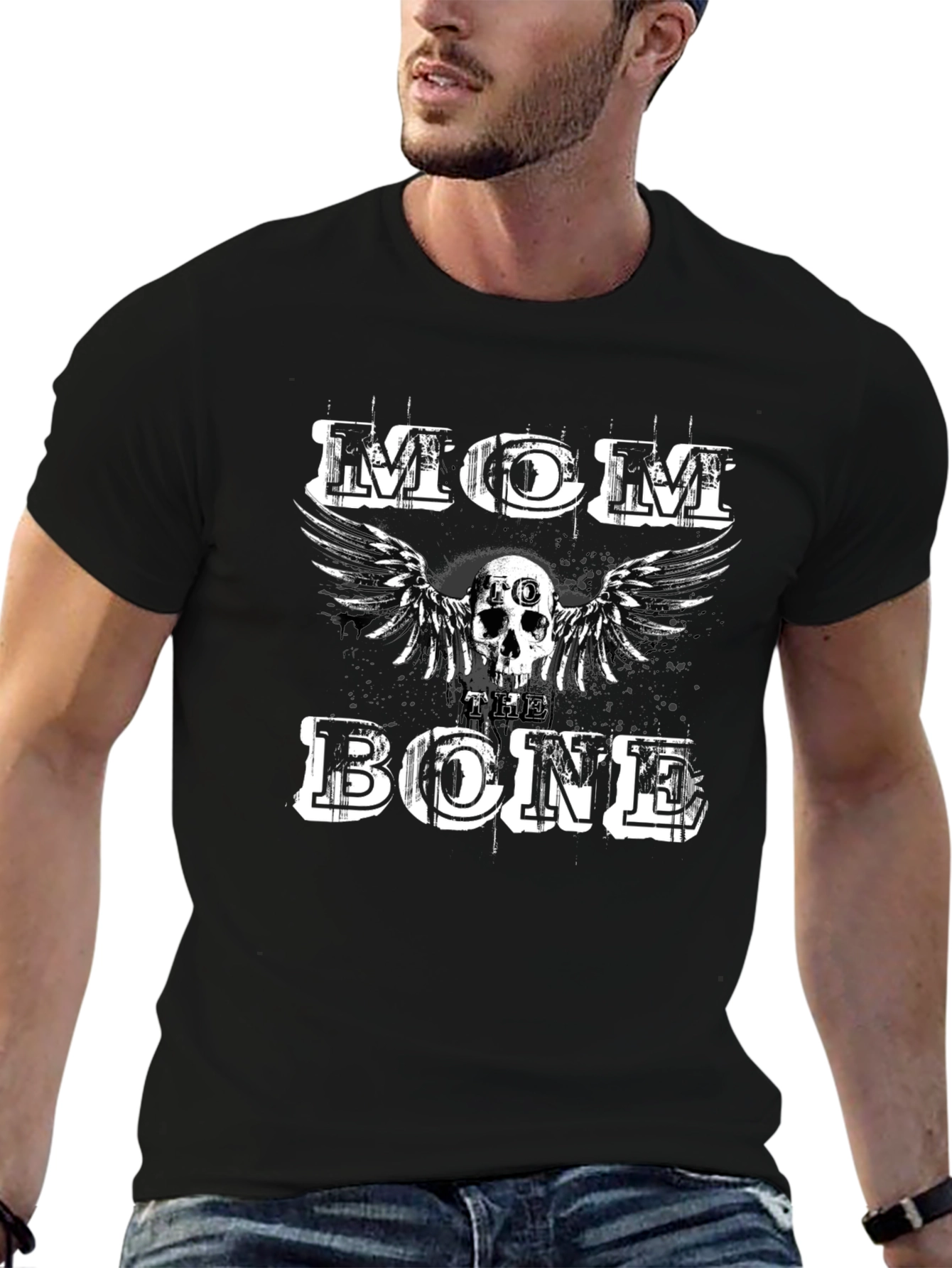 Mom To The Bone Graphic Tee - Black