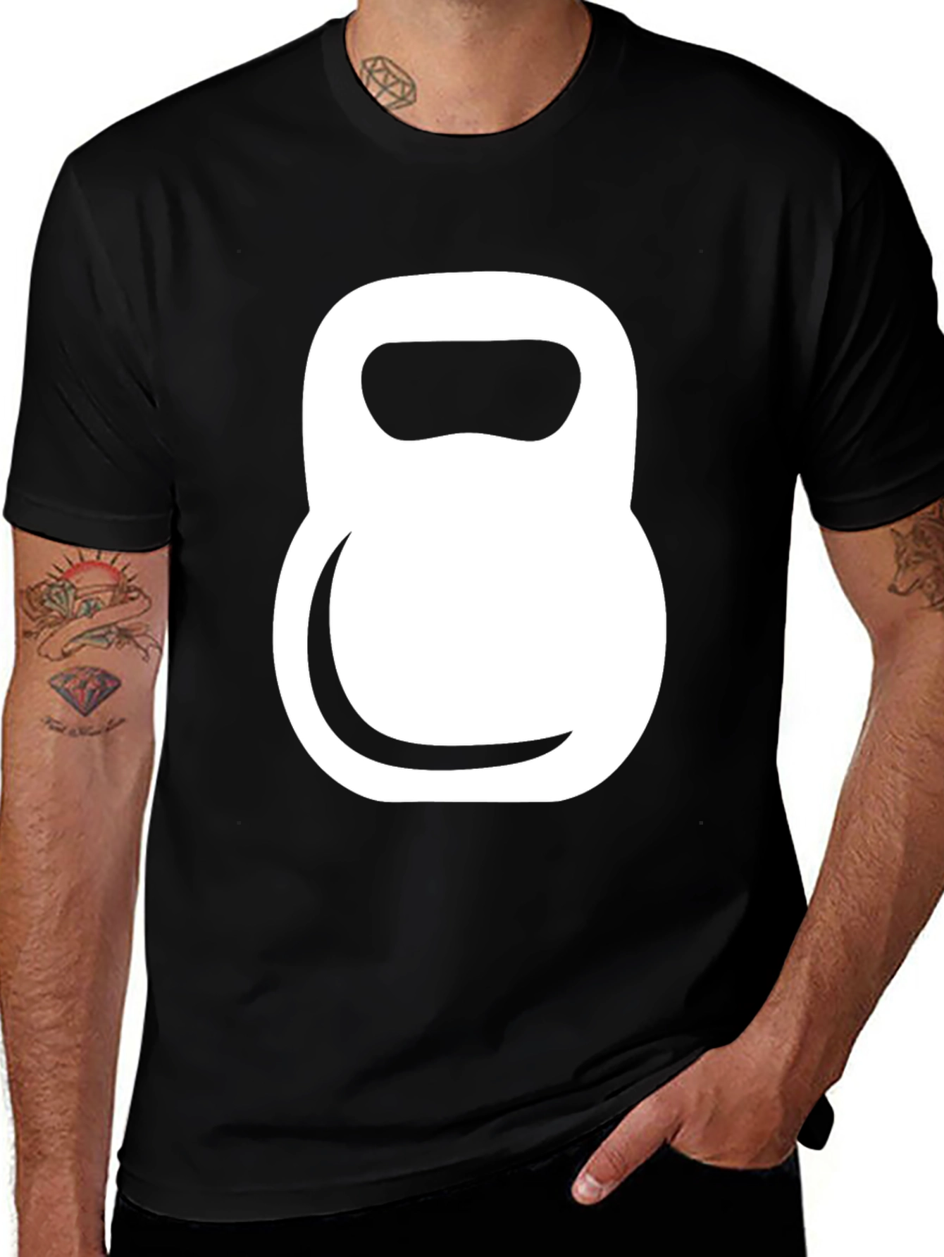 Kettlebell Graphic Tee - Black Cotton Gym Shirt