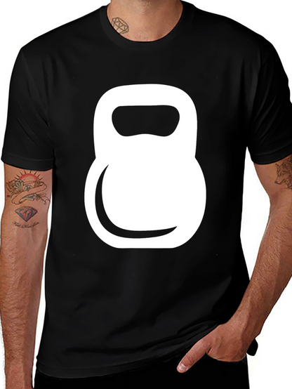 Kettlebell Graphic Tee - Black Cotton Gym Shirt