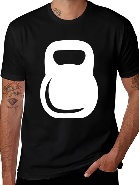 Kettlebell Graphic Tee - Black Cotton Gym Shirt