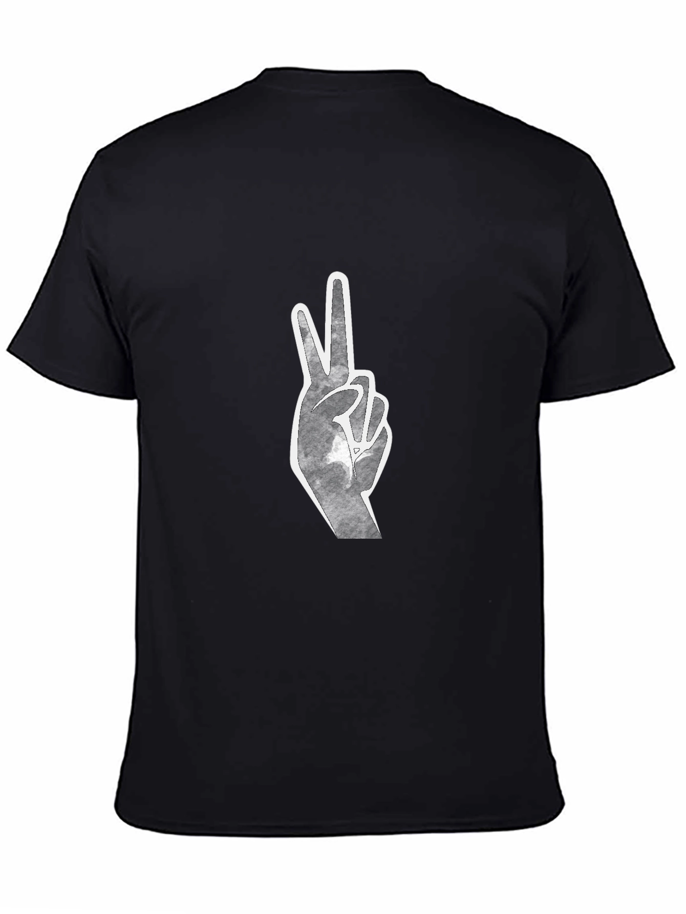 Peace Sign Graphic Tee - Black Cotton Blend