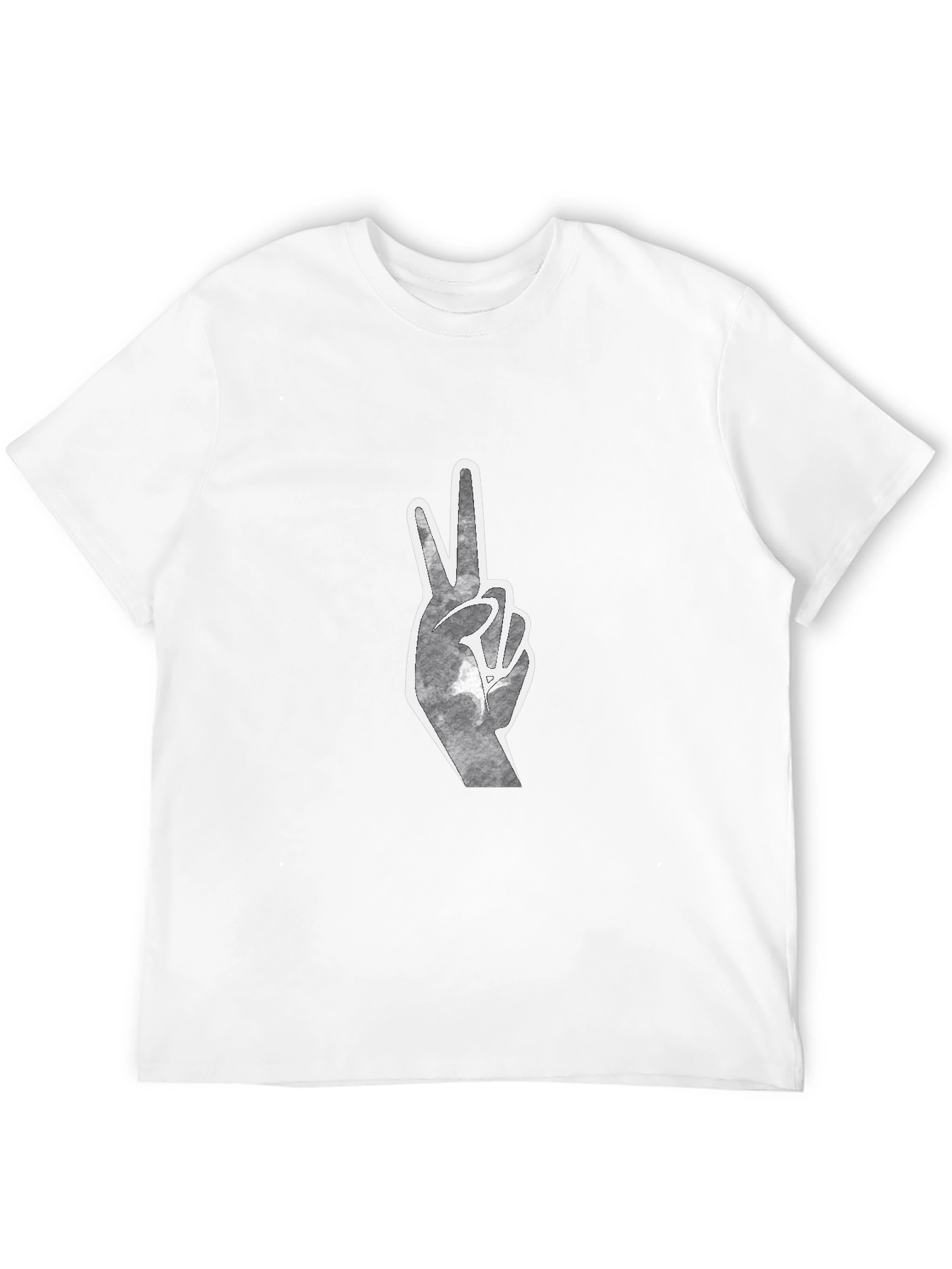 Peace Sign Graphic Tee - Black Cotton Blend