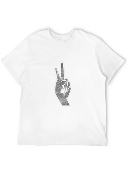 Peace Sign Graphic Tee - Black Cotton Blend