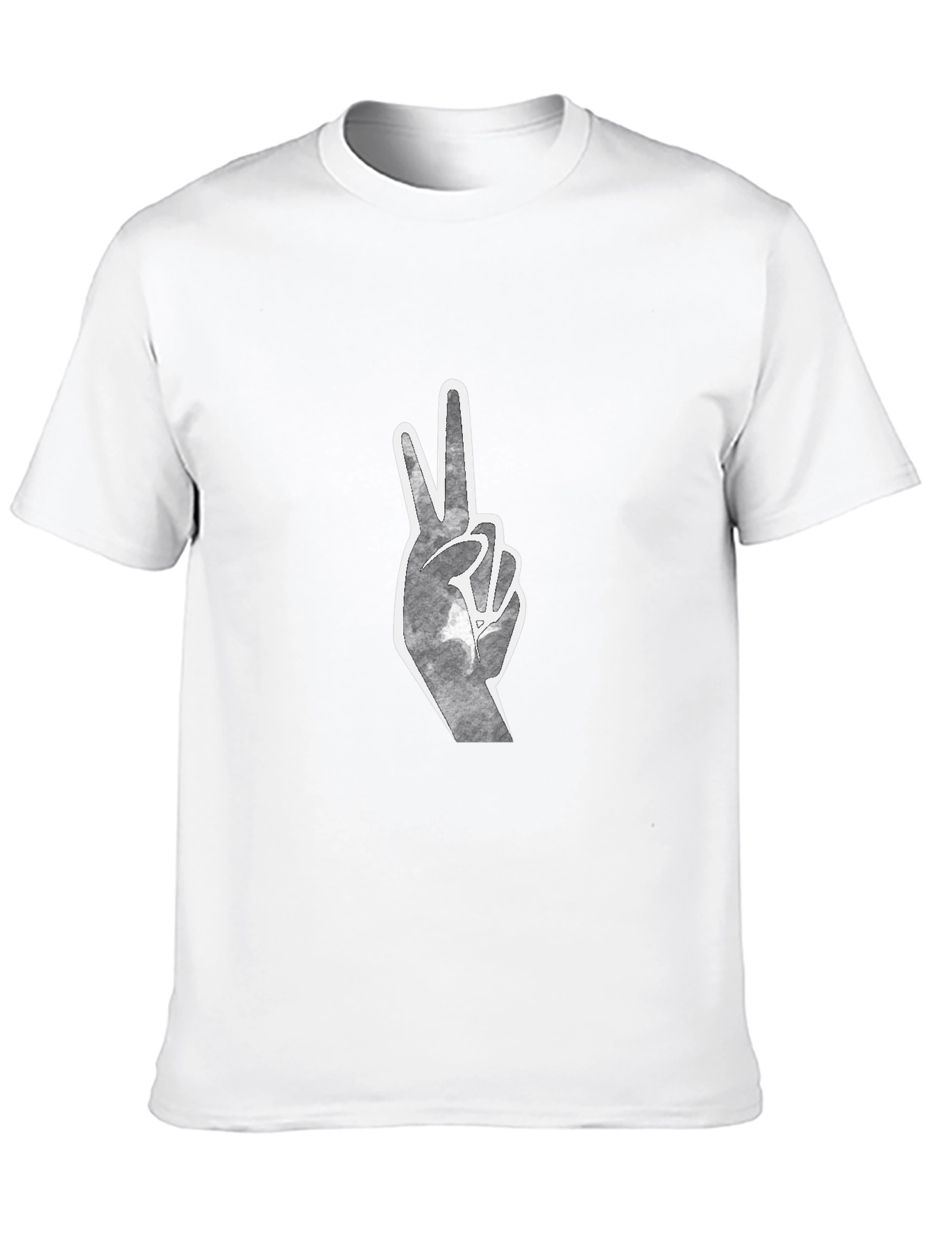 Peace Sign Graphic Tee - Black Cotton Blend