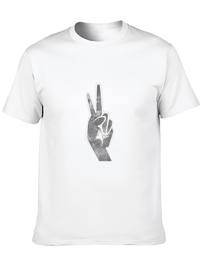 Peace Sign Graphic Tee - Black Cotton Blend
