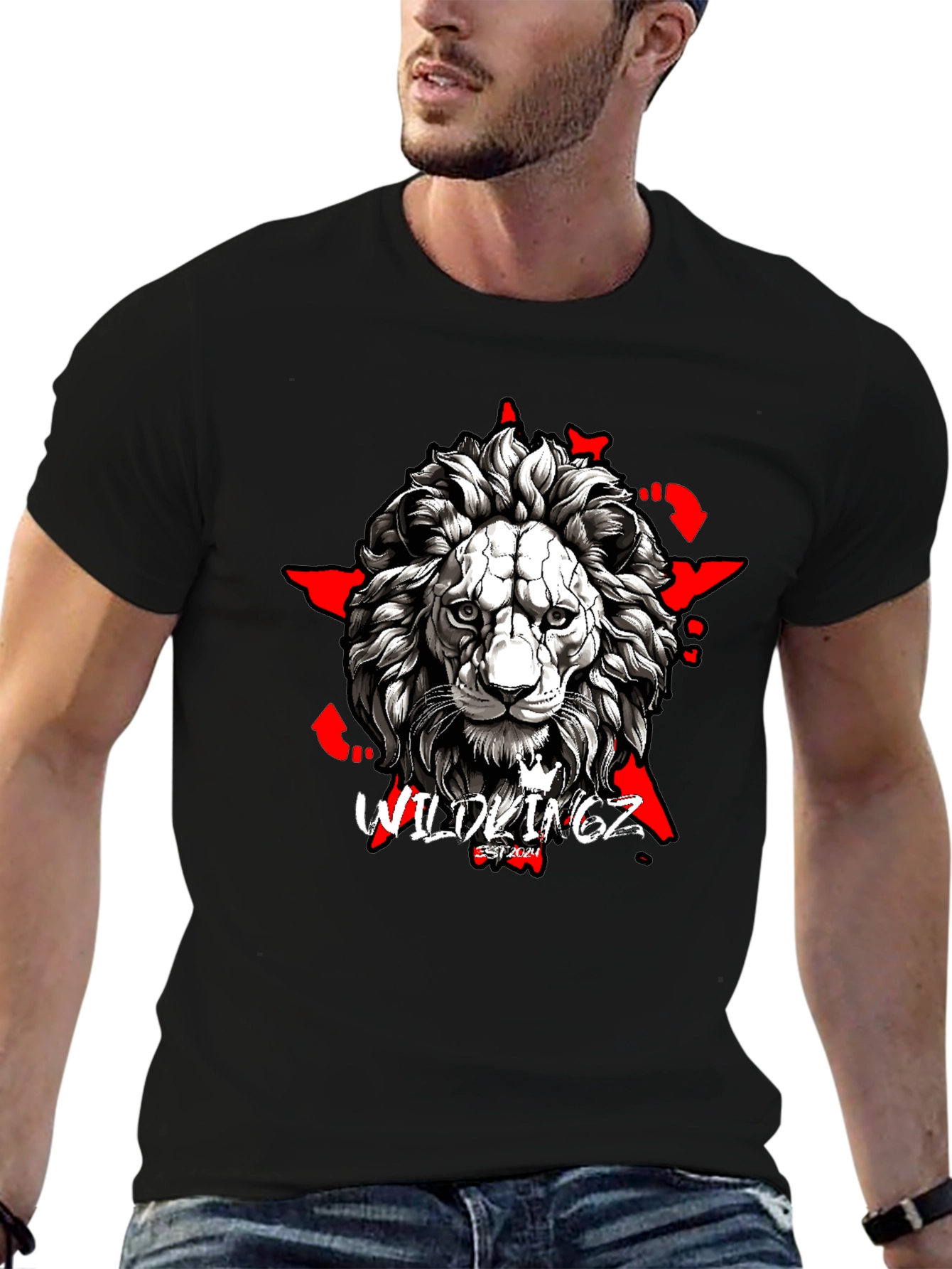 Wildkingz Lion Graphic Tee - Black