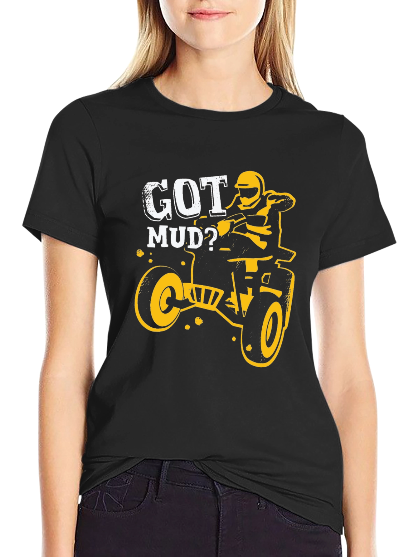 Got Mud? Black Graphic T-Shirt - ATV Rider Design