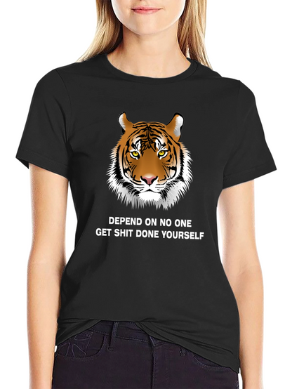 Tiger Graphic Tee - Depend On No One T-Shirt