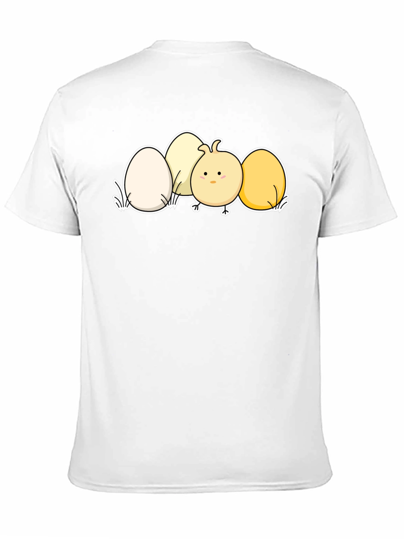 Cute Chick & Eggs Graphic Black T-Shirt