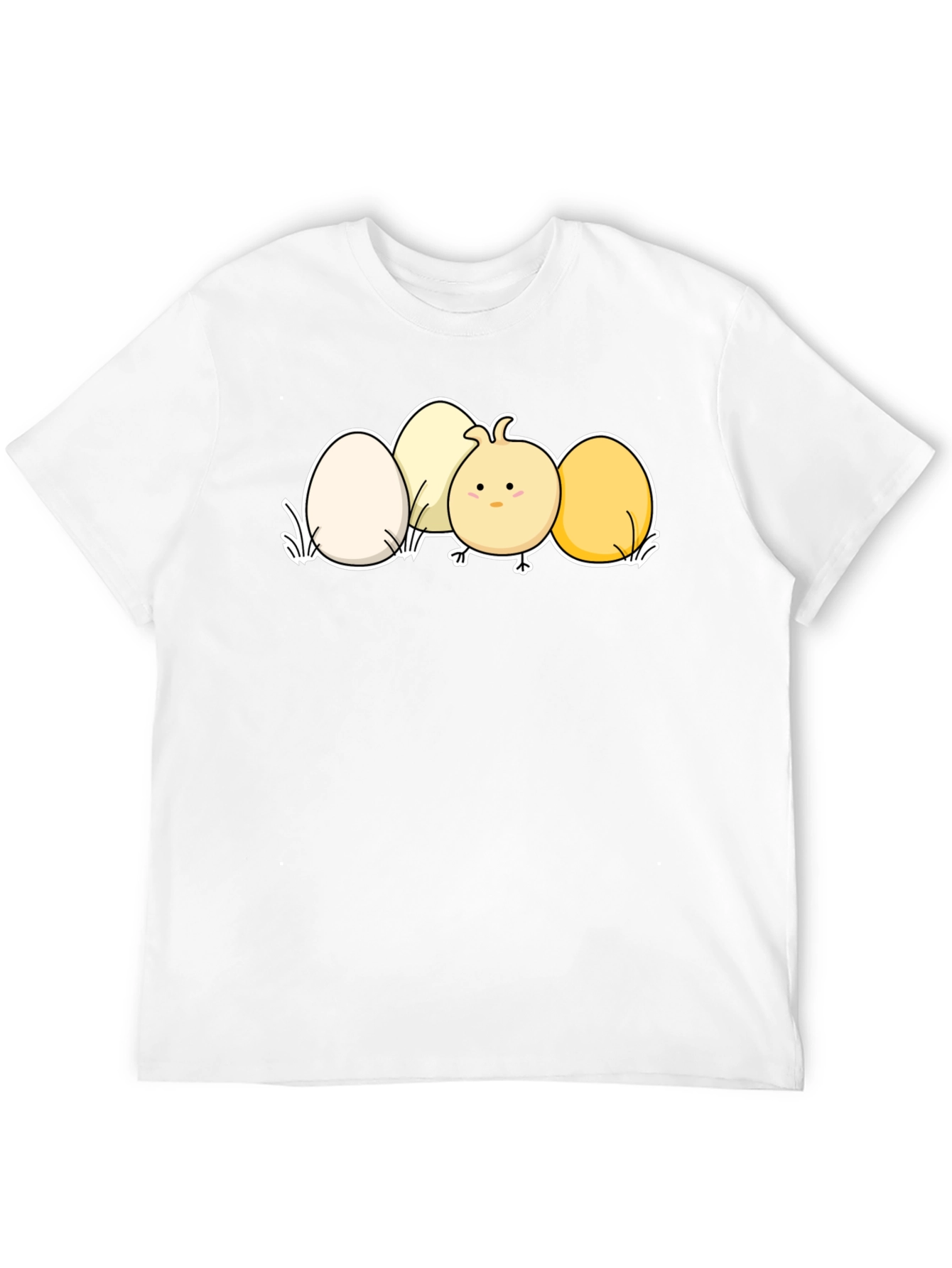 Cute Chick & Eggs Graphic Black T-Shirt