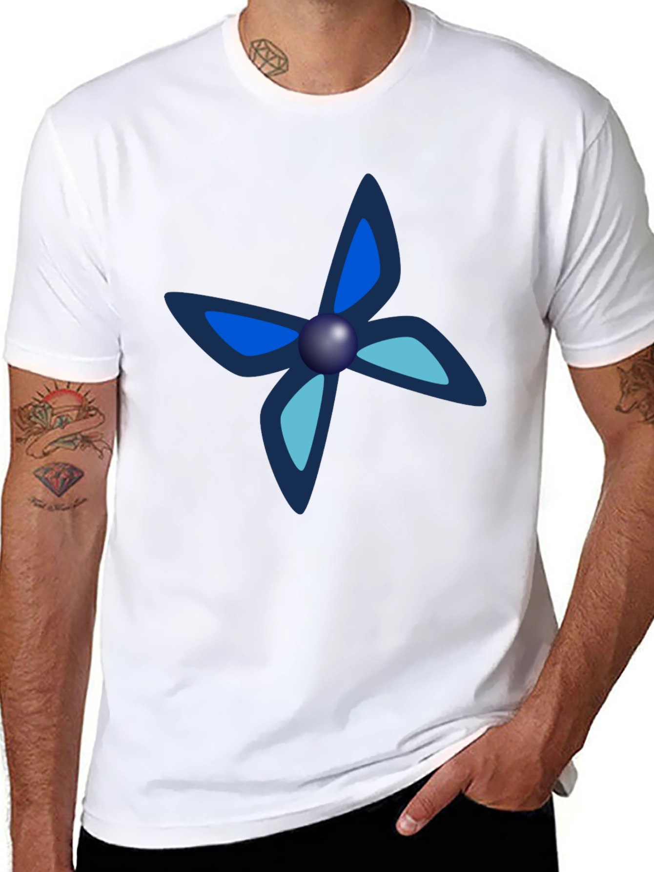 Black Tee with Unique Butterfly-Like Design