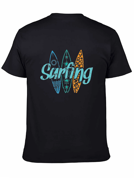Surfing Surfboards Graphic Tee - Cool Retro Design